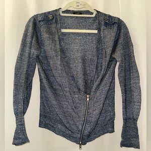 J. Crew Heathered Gray Zippered Cardigan